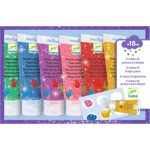 DJECO finger paint glitter 6 x 75ml