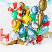 Foil balloon candy cane red white 82 cm