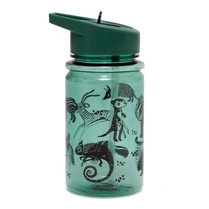 Petit Monkey drinking bottle Black animals sage