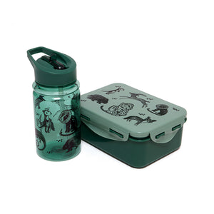 Petit Monkey drinking bottle Black animals sage