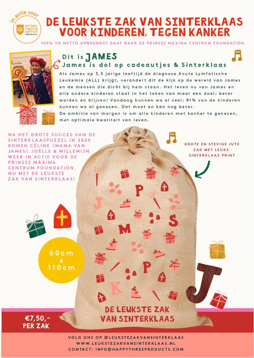 Jute bag Sinterklaas 60 x 110 Princess Máxima Center Foundation