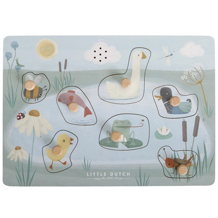 Little Dutch button puzzle with sound Little Goose 1 yr+