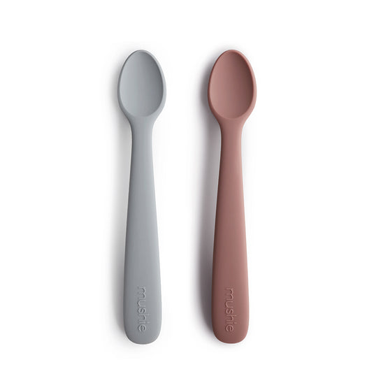 Mushie baby spoons stone mauve