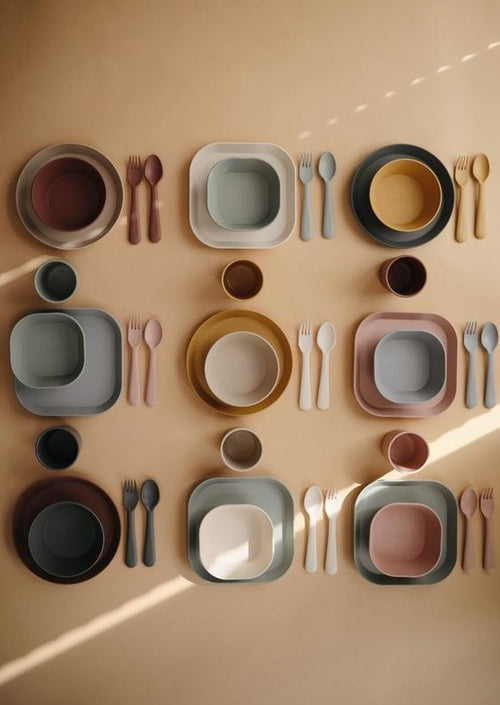 Mushie cutlery set smoke