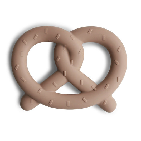 Mushie teething ring pretzel 3 months +