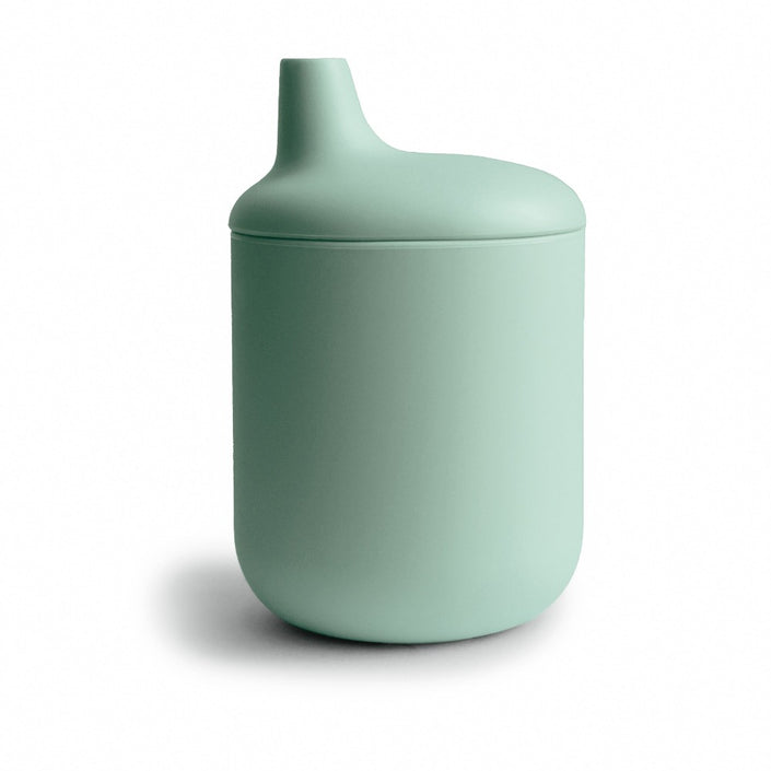 Mushie silicone spout cup cambridge blue