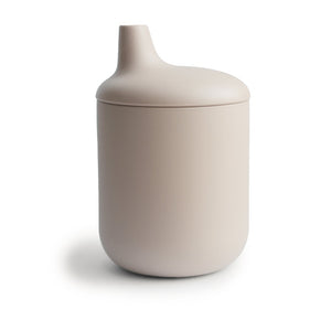 Mushie silicone spout cup shifting sand