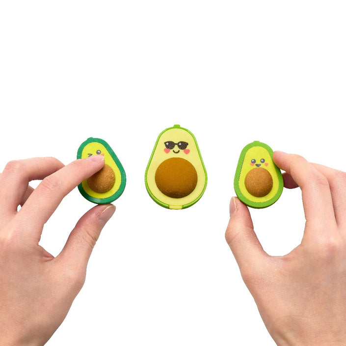 OOLY erasers + pencil sharpener avocado 6 yrs+