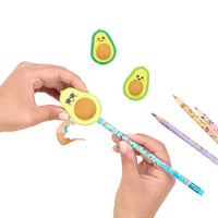 OOLY erasers + pencil sharpener avocado 6 yrs+