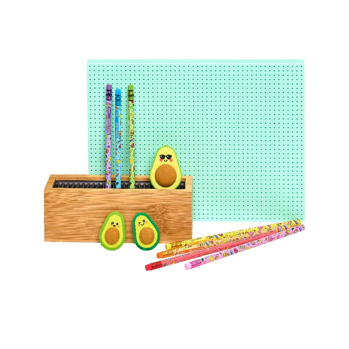 OOLY erasers + pencil sharpener avocado 6 yrs+