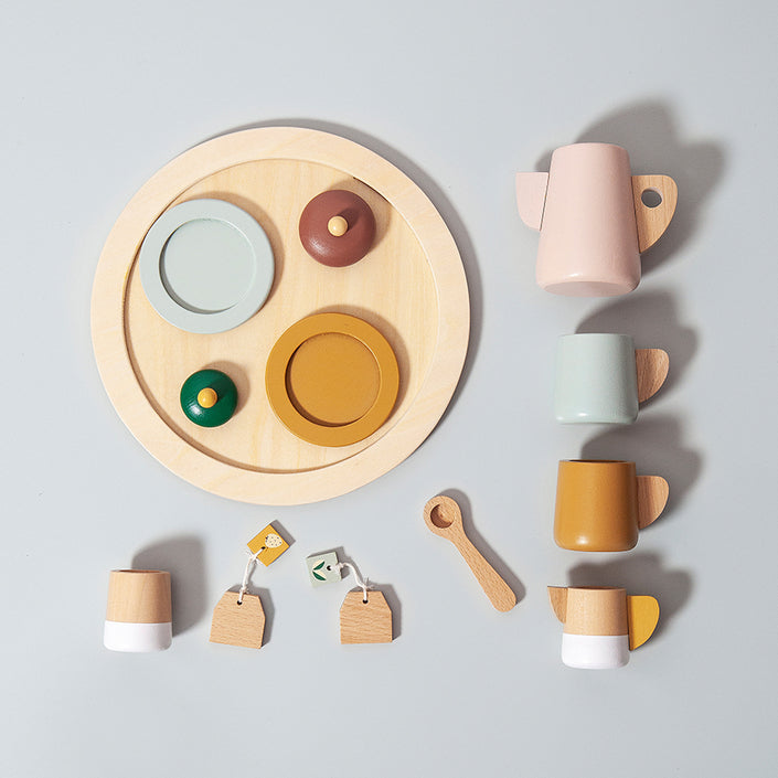 Petit Monkey wooden tea set 3yrs+