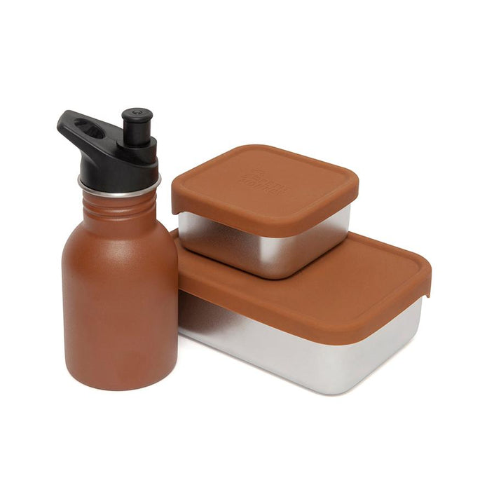 Petit Monkey lunch box stainless steel Mae baked clay 10x10