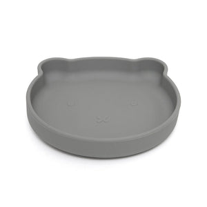 Petit Monkey silicone plate bear pewter green