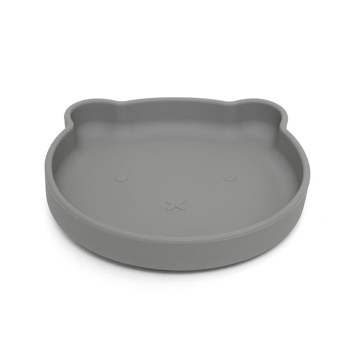Petit Monkey silicone plate bear pewter green
