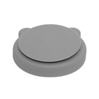 Petit Monkey silicone plate bear pewter green