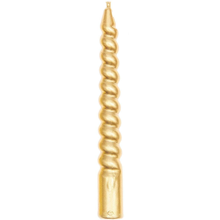 Spiral candles gold 10 cm set of 10
