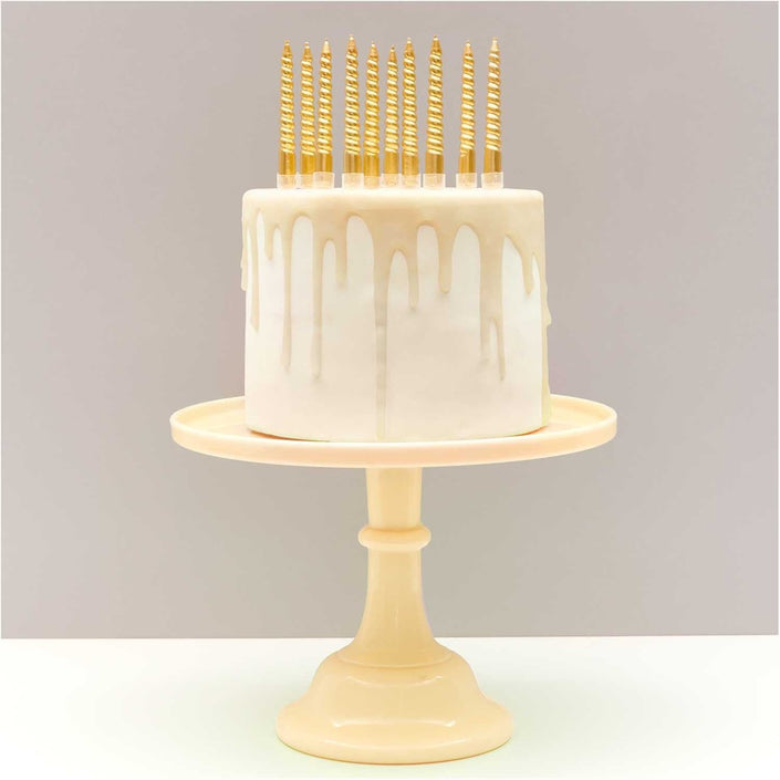 Spiral candles gold 10 cm set of 10