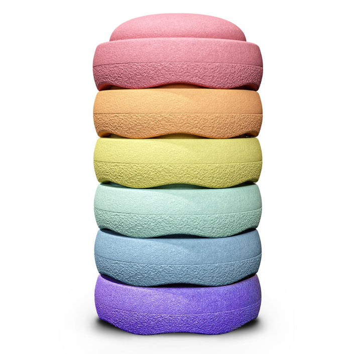 Stapelstein stacking stones Rainbow pastel 6 pcs