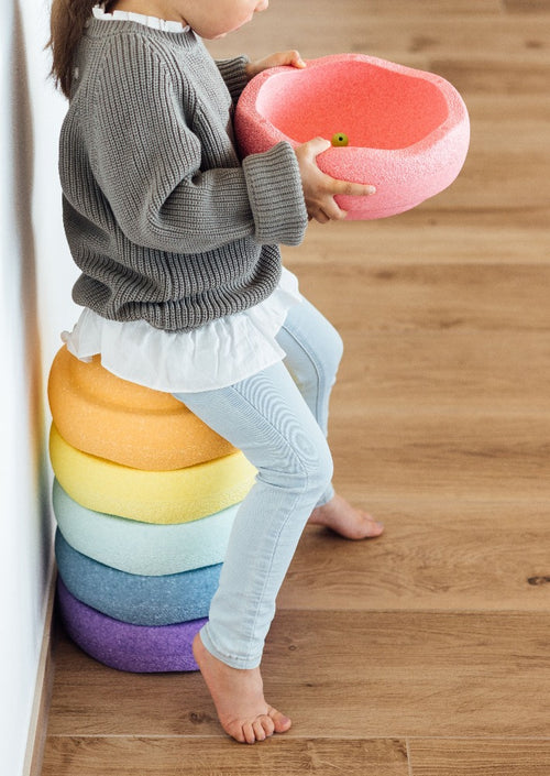 Stapelstein stacking stones Rainbow pastel 6 pcs