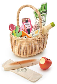 Tender Leaf Toys shopping basket with groceries 3yrs+