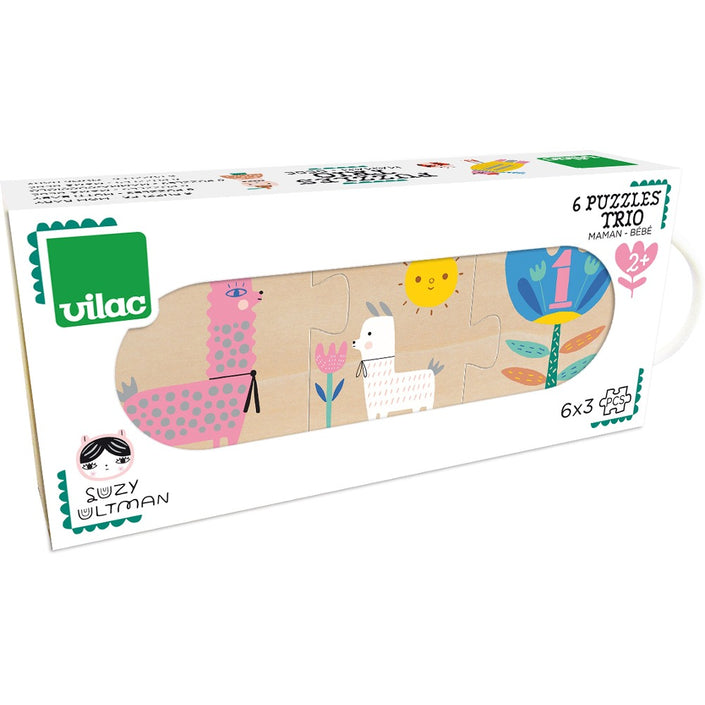VILAC 6 wooden trio puzzles Suzy Ultman 2 yrs+