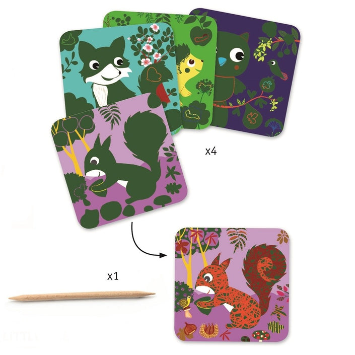 DJECO scratch cards Small animals 3 yrs+