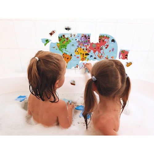 JANOD bath puzzle World map 3yrs+