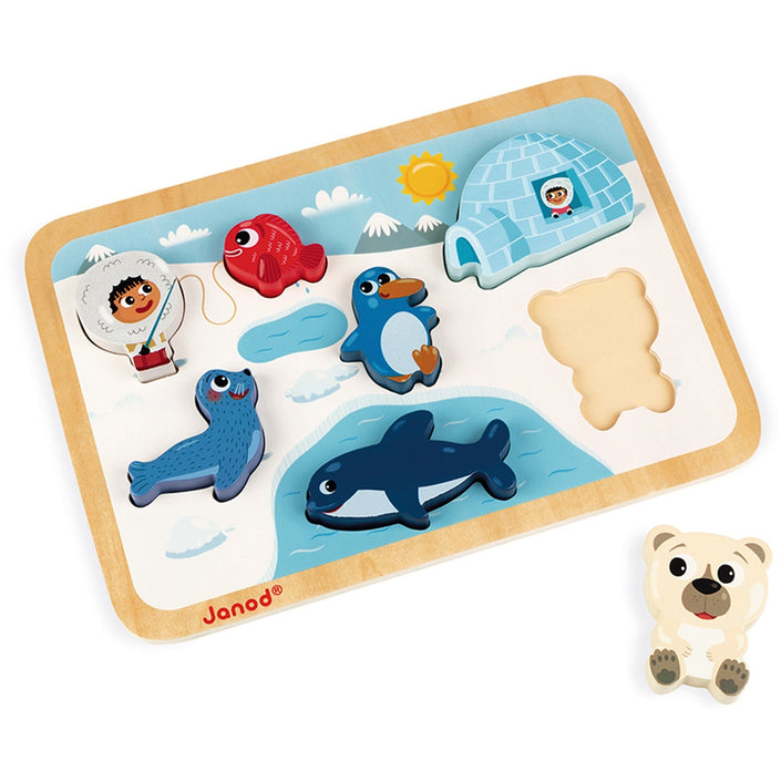 JANOD chunky puzzle North Pole 18 months+