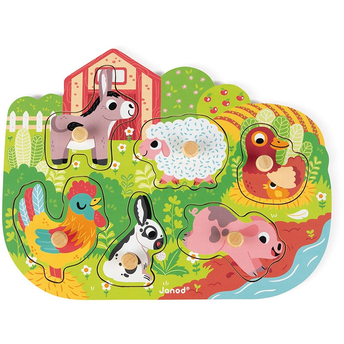 JANOD button puzzle farm 18 months+