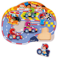 JANOD button puzzle racing 18 months +