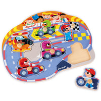 JANOD button puzzle racing 18 months +