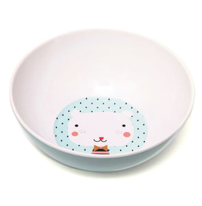 Petit Monkey melamine bowl bear drops light blue
