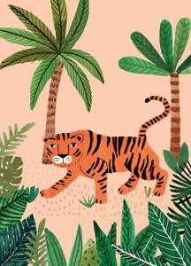 Petit Monkey postcard Savannah tiger