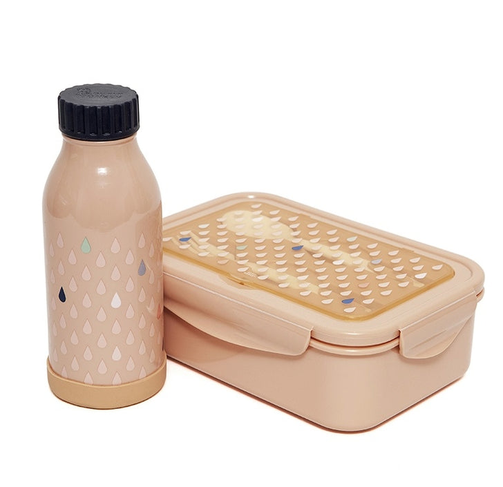 Petit Monkey thermos flask stainless steel drops peach