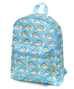 Petit Monkey children's backpack airplanes blue