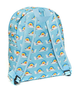 Petit Monkey children's backpack airplanes blue