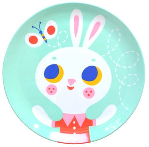 Petit Monkey melamine plate rabbit mint