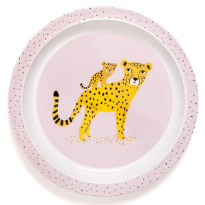 Petit Monkey melamine plate leopard orchid edge