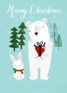 Petit Monkey postcard x-mas polar bear
