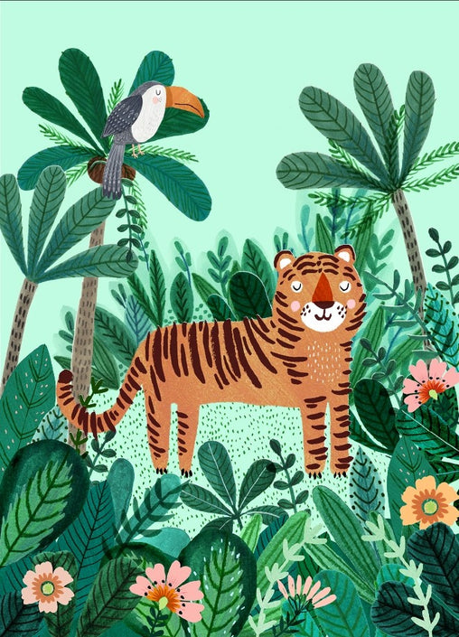 Petit Monkey postcard Tiger