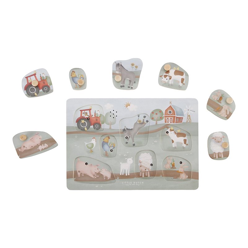Little Dutch knoppuzzel met geluid Little Farm 1 jr+ LD7140a
