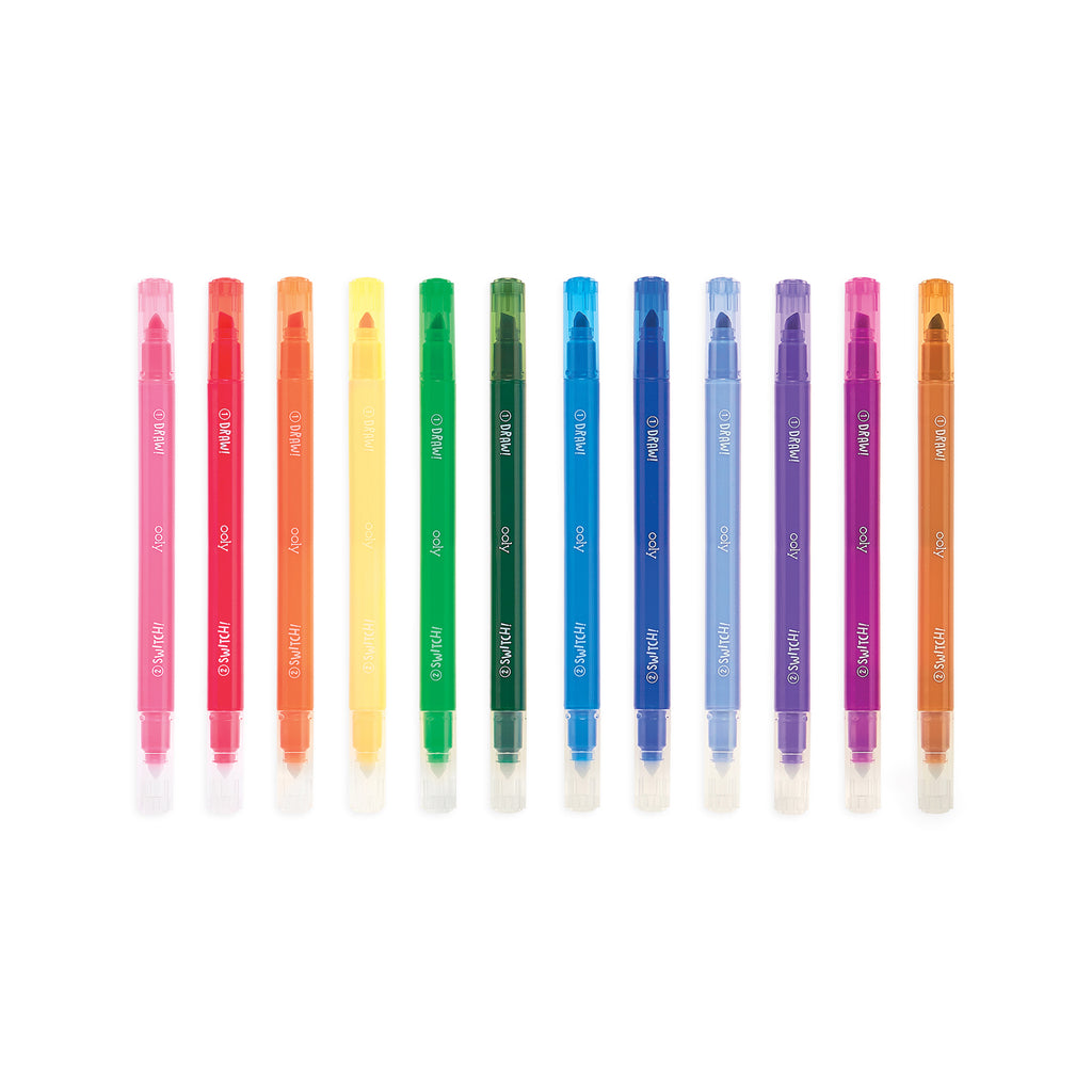 OOLY switcheroo markers 12 stks 3 jr+ 810078034117