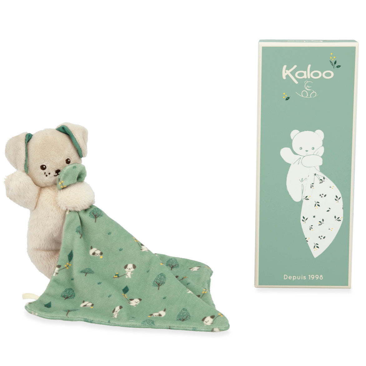 Kaloo knuffeldoekje hond Carre Douceur groen 0 jr+