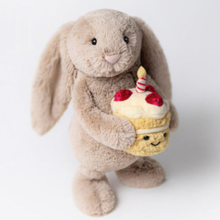Jellycat knuffel Bashful Beige Bunny Birthday
