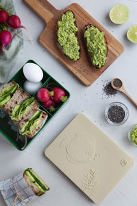 BLAFRE lunch box polar bear dark green soft yellow