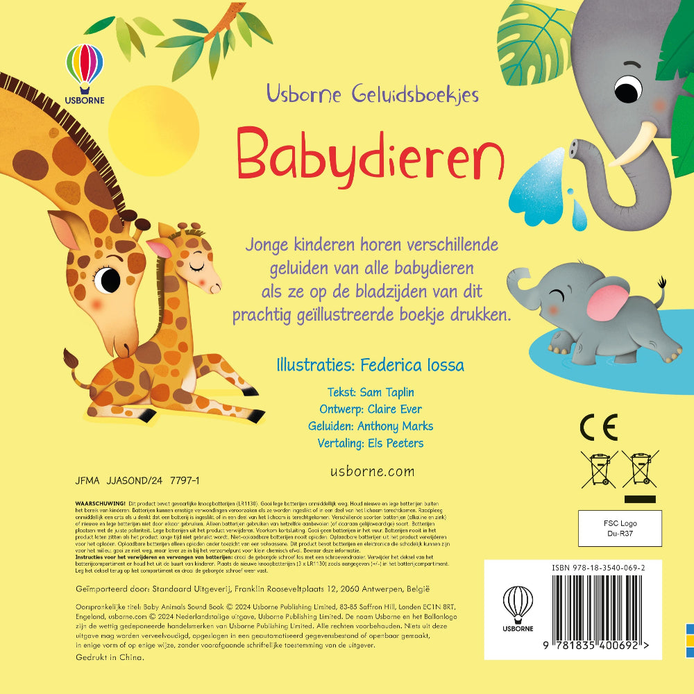 Babydieren - geluidenboek 1 jr+ hardcover