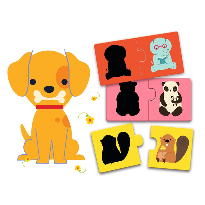 DJECO puzzel duo dierenschaduwen 2 jr+DJ08187c