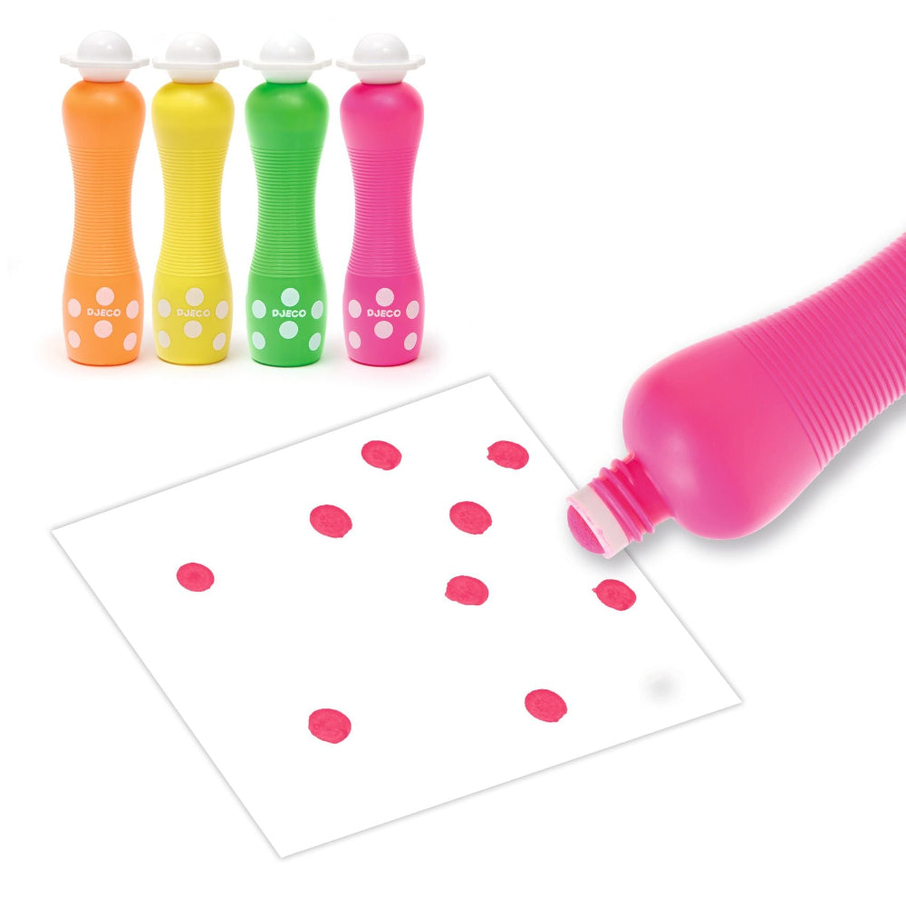 DJECO stempel verf neon 4 stks 3jr+ 3070900090590