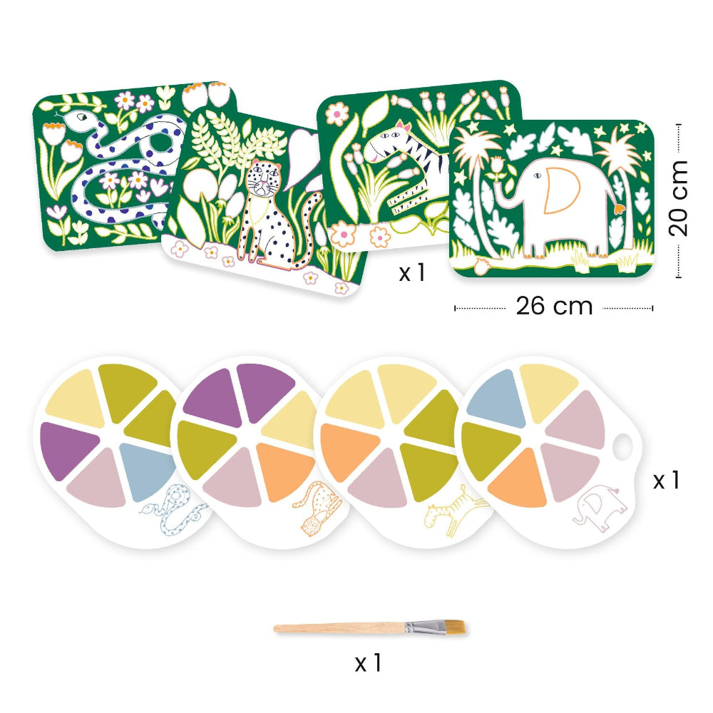 DJECO verfset met palet Wild ones 3 jr+5