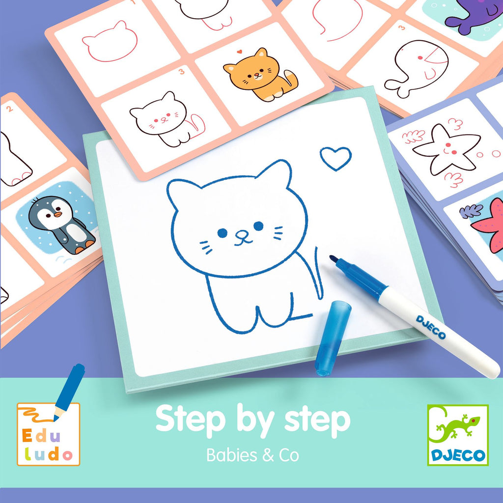 DJECO eduludo tekenkaarten babydieren & co 4 jr+ DJ08246